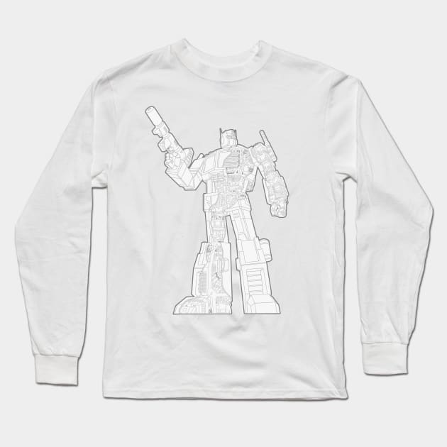 Optimus Prime - Écorché (lineart) Long Sleeve T-Shirt by NDVS